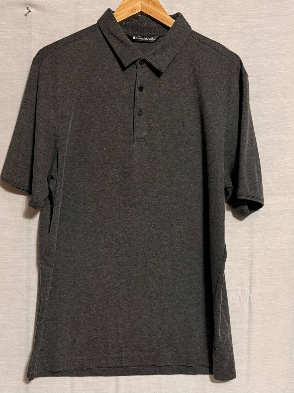 TravisMathew Gray Pima Cotton Golf Polo Shirt L